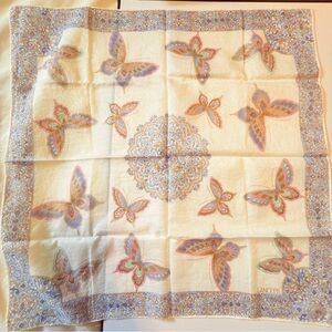 LANCETTI Butterfly Print Cotton Scarf